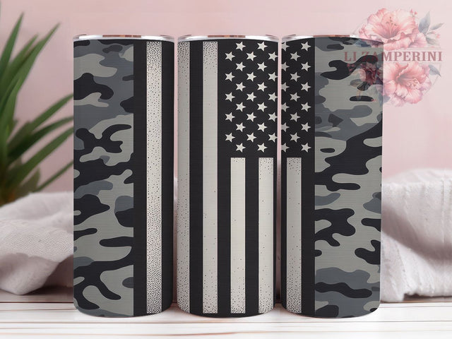 Patriotic Camo Flag Tumbler Wrap, American Flag Design, Military Style Tumbler, Tactical USA Pattern, Hunting Camo Gift, American Pride Art, Camouflage Flag Design Sublimation Li Zamperini 