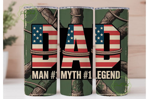 Patriotic Camouflage Dad 20oz Tumbler Sublimation PixelChick 