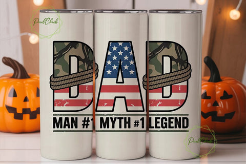 Patriotic Camouflage Dad 20oz Tumbler Sublimation PixelChick 