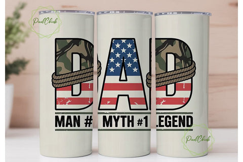 Patriotic Camouflage Dad 20oz Tumbler Sublimation PixelChick 