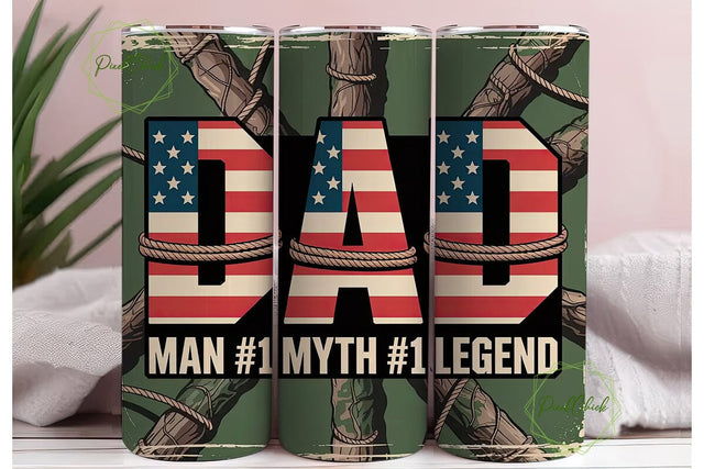 Patriotic Camouflage Dad 20oz Tumbler Sublimation PixelChick 