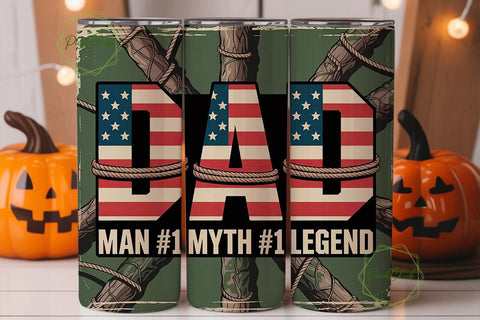 Patriotic Camouflage Dad 20oz Tumbler Sublimation PixelChick 