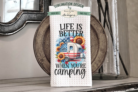 Patriotic Campers - Sublimation Kitchen Dish Towel Designs Sublimation Ewe-N-Me Designs 