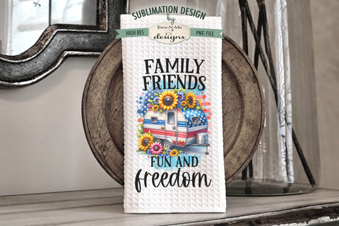 Patriotic Campers - Sublimation Kitchen Dish Towel Designs Sublimation Ewe-N-Me Designs 