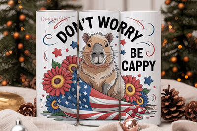 Patriotic Capybara 20oz Tumbler Wrap Sublimation DesignSVG 