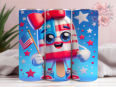 Patriotic Cartoon Flag 20oz Tumbler Wrap, American Flag Design, USA Character Sublimation, Independence Day Wrap, 4th of July Design, 20oz Tumbler Wrap, PNG Tumbler Design Sublimation Li Zamperini 