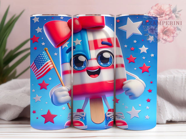 Patriotic Cartoon Flag 20oz Tumbler Wrap, American Flag Design, USA Character Sublimation, Independence Day Wrap, 4th of July Design, 20oz Tumbler Wrap, PNG Tumbler Design Sublimation Li Zamperini 