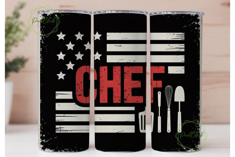 Patriotic Chef 20oz Tumbler Wrap Sublimation PixelChick 