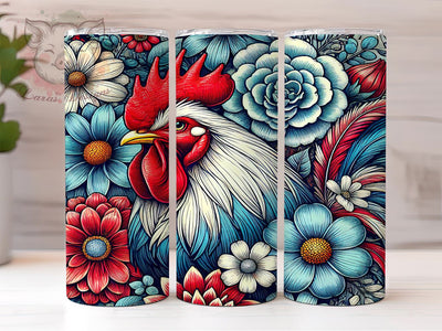 Patriotic Chicken 20oz Tumbler, American Flag Design, 20oz Tumbler Wrap, Farmhouse Decor, Independence Day Gift, Cute Chicken Gift, Custom Drinkware Sublimation Lara' s Designs 