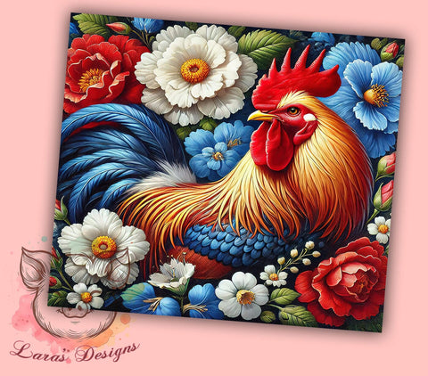 Patriotic Chicken 20oz Tumbler, American Flag Design, 20oz Tumbler Wrap, Farmhouse Decor, Independence Day Gift, Cute Chicken Gift, Custom Drinkware Sublimation Lara' s Designs 