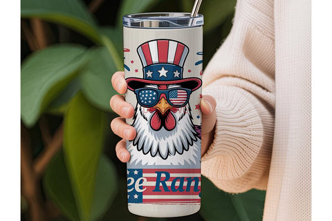 Patriotic Chickens 20oz Tumbler Wrap Sublimation DesignSVG 