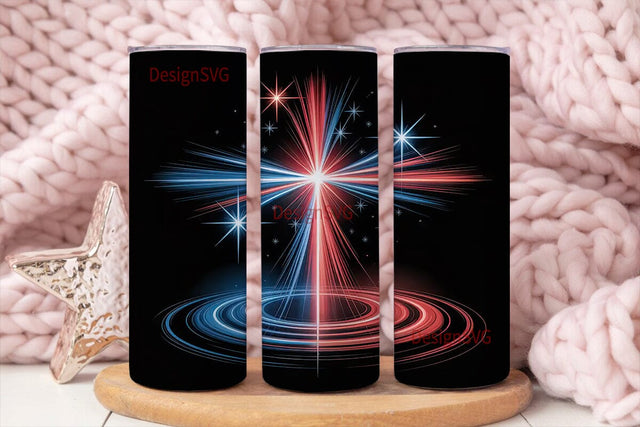 Patriotic Christian Cross 20oz Tumbler Sublimation DesignSVG 