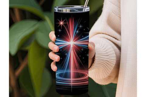 Patriotic Christian Cross 20oz Tumbler Sublimation DesignSVG 