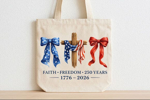 Patriotic Christian PNG Faith Freedom 250 Years Sublimation Design SVG BillahCrafts 
