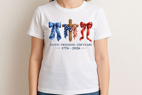 Patriotic Christian PNG Faith Freedom 250 Years Sublimation Design SVG BillahCrafts 