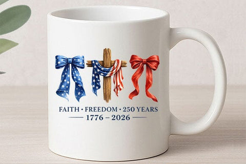 Patriotic Christian PNG Faith Freedom 250 Years Sublimation Design SVG BillahCrafts 