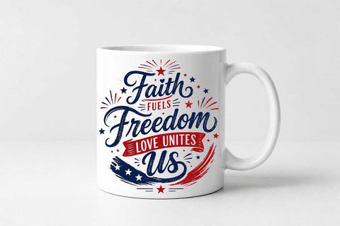 Patriotic Christian PNG Faith Fuels Freedom Sublimation Design SVG BillahCrafts 