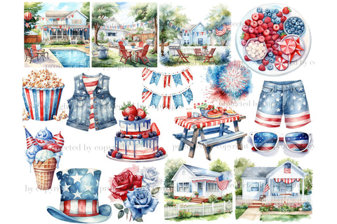 Patriotic Clipart Bundle | 4Th Of July PNG Set SVG GlamArtZhanna 