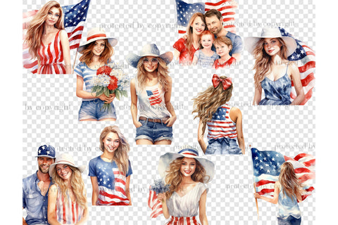 Patriotic Clipart Collection | 4Th Of July Clipart Bundle SVG GlamArtZhanna 