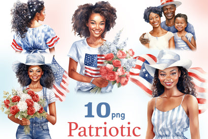 Patriotic Clipart PNG Set | 4Th Of July Graphics SVG GlamArtZhanna 