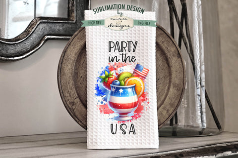 Patriotic Cocktail Drinks Sublimation Kitchen Towel Designs Sublimation Ewe-N-Me Designs 