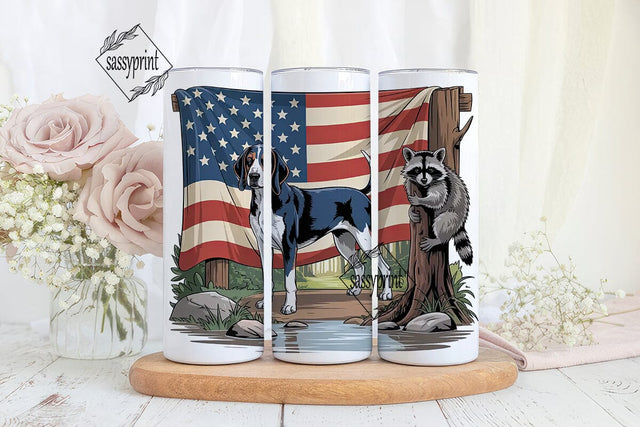 Patriotic Coonhound 20oz Tumbler Design Sublimation sassyprint 