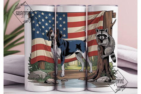 Patriotic Coonhound 20oz Tumbler Design Sublimation sassyprint 