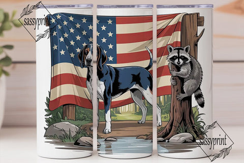 Patriotic Coonhound 20oz Tumbler Design Sublimation sassyprint 