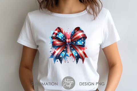 Patriotic Coquette Bows, American bow Sublimation Artisan Craft SVG 