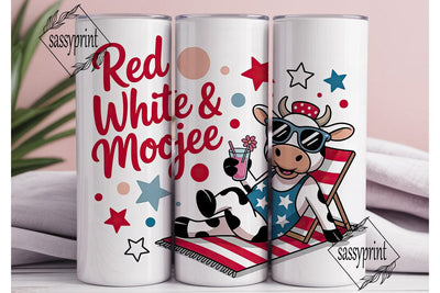 Patriotic Cow Tumbler Wrap PNG Sublimation sassyprint 