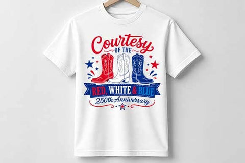 Patriotic Cowboy Boots PNG | America 250 Western Sublimation PNG SVG BillahCrafts 