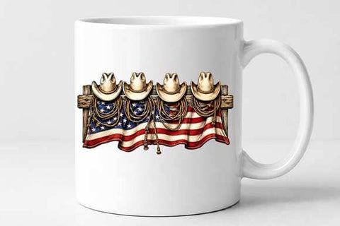 Patriotic Cowboy Hat PNG Western American Flag Sublimation PNG SVG BillahCrafts 
