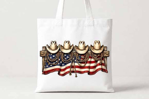 Patriotic Cowboy Hat PNG Western American Flag Sublimation PNG SVG BillahCrafts 
