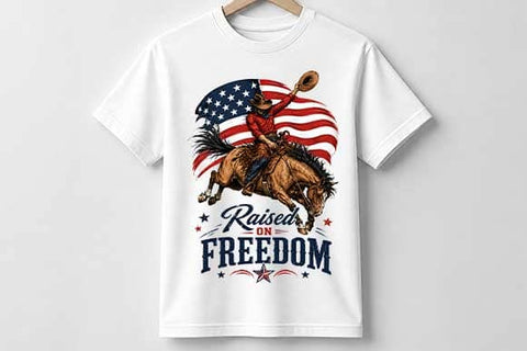 Patriotic Cowboy PNG | Western Freedom Sublimation Digital Download SVG BillahCrafts 