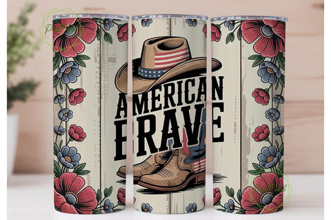 Patriotic Cowboy Tumbler Wrap Sublimation PixelChick 