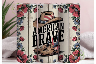 Patriotic Cowboy Tumbler Wrap Sublimation PixelChick 