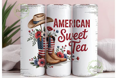 Patriotic Cowboy Tumbler Wrap Sublimation PixelChick 