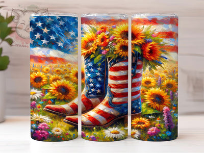 Patriotic Cowgirl American Flag Tumbler Wrap, Cowgirl Tumbler Wrap, Patriotic Cowgirl Design, 20oz Sublimation Art, Western Tumbler, USA Cowgirl Tumbler, Digital Tumbler PNG Sublimation Lara' s Designs 