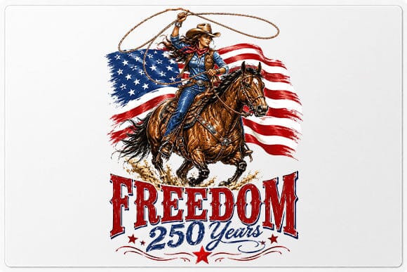 Patriotic Cowgirl PNG Freedom Western American Flag Sublimation PNG SVG BillahCrafts 