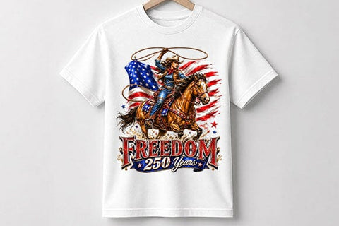 Patriotic Cowgirl Riding Horse PNG Western Freedom Sublimation PNG SVG BillahCrafts 