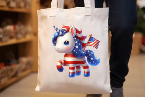 Patriotic Cute Unicorn Clipart Sublimation Rupkotha 