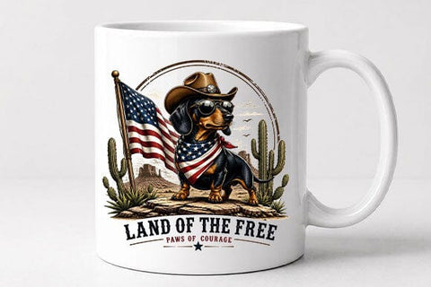 Patriotic Dachshund PNG American Flag Cowboy Dog Digital Download SVG BillahCrafts 
