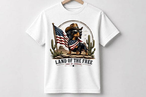 Patriotic Dachshund PNG American Flag Cowboy Dog Digital Download SVG BillahCrafts 