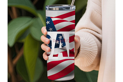 Patriotic Dad 20oz Tumbler Wrap Sublimation DesignSVG 