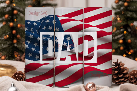 Patriotic Dad 20oz Tumbler Wrap Sublimation DesignSVG 