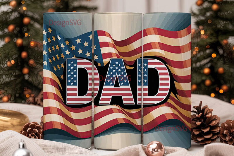 Patriotic Dad 20oz Tumbler Wrap Sublimation DesignSVG 