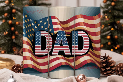 Patriotic Dad 20oz Tumbler Wrap Sublimation DesignSVG 