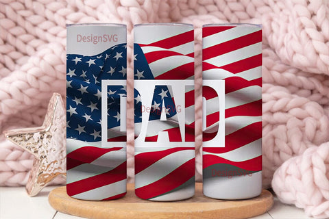 Patriotic Dad 20oz Tumbler Wrap Sublimation DesignSVG 