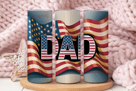 Patriotic Dad 20oz Tumbler Wrap Sublimation DesignSVG 