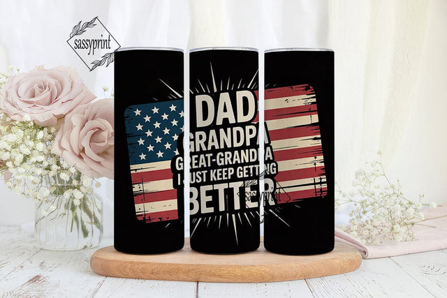 Patriotic Dad Grandpa Tumbler Wrap Sublimation sassyprint 